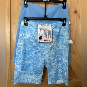 RBX Light Blue and White Bike Shorts
